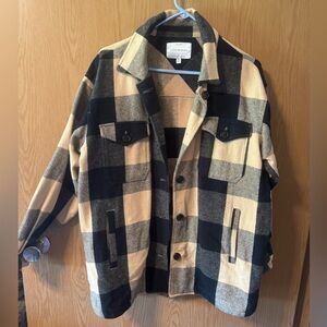 Lucky Brand oversized womens flannel jacket